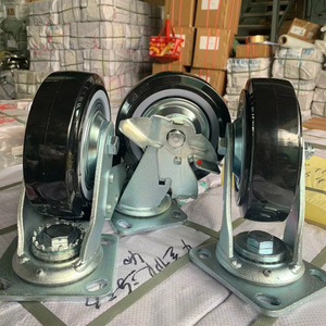 Rueda de Poliuretano de Alta Capacidad de 4-8 Pulgadas con Centro de Hierro Fundido, Galvanizada, Giratoria, con Rodamiento de Bolas Simple para Carretilla de Uso Pesado - Product Image 1