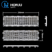 Module optique extérieur PC haute efficacité HONJULED HZ-57H1-TIIM, station, parking, route, chemin, stade, rue, éclairage LED d'inondation