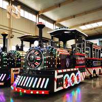 Train touristique électrique sans rails Nova Rides pour 24 passagers - Manège d'amusement intérieur/extérieur, grand train de tourisme sur rails
