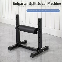 Support de Squat Bulgare en Acier Réglable pour Squat à une Jambe, Capacité 330 lb, 9 Niveaux de Hauteur, Rouleau en Mousse Rembourré