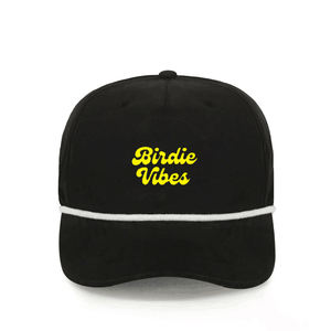 Chapeau de golf noir bord incurvé 5 panneaux Logo casquette de baseball de golf Snapback corde chapeau de soleil chapeaux de camionneur en plein air IVA-C-G-31 - Product Image 1