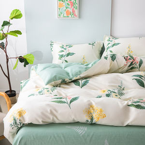 Couvre-lit Alenhome 100% coton, imprimé botanique frais, ensemble de couvre-lit en coton pour couples, ensemble de literie - Product Image 4