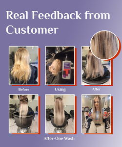 Champú y <span class=keywords><strong>Acondicionador</strong></span> Profesional Morado, Corrector de Tonos Anti-Amarillos, Fijador del Color e Hidratante para Cabello Rubio Decolorado, Seco y Dañado - Product Image 5