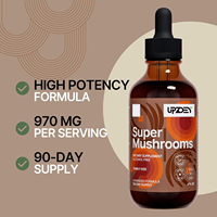 Supplément de gouttes liquides Super Mushrooms avec extrait 8-en-1 soutien du cerveau et gouttes de soutien immunitaire, soutien de la mémoire et de la concentration