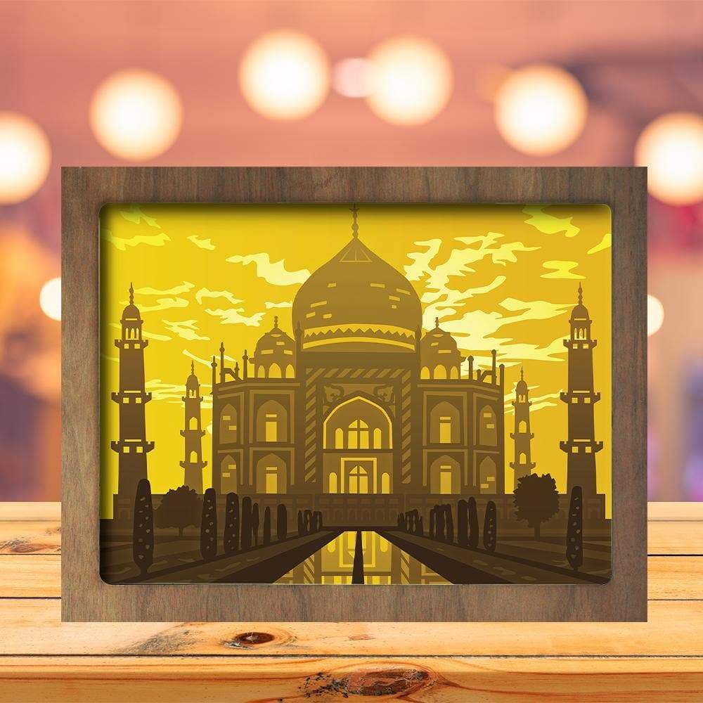 Indian Building Paper Cut Light Box - Taj Mahal Art, image size:1000x1000