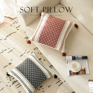 Home Decor Boho Pillow Case Woven Cotton Pillow Farmhouse <strong>Cushions</strong> Cover <strong>Striped</strong> <strong>Cushion</strong> Cover for Sofa - Product Image 3