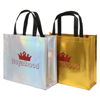 Sac Non tissé métallique d'épicerie logo design durable de qualité supérieure laminage PP laser doré