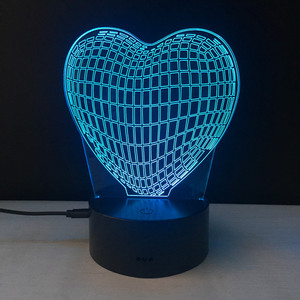 Lampe led 3d en forme de cœur, commande tactile, message I love you, luminaire décoratif d'intérieur, idéal pour une <span class=keywords><strong>chambre</strong></span> - Product Image 3