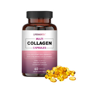 Cápsulas de Colágeno sin Sabor, Péptidos de Proteína Hidrolizada Multitipo, Ácido Hialurónico, Vitamina C, para Aclarar la Piel, para Adultos - Product Image 3