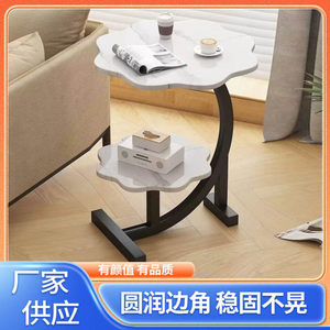 Creative Double Layer Coffee <b>Table</b> 40cm Top 30cm Shelf Storage Side <b>Table</b> For Living Room Sofa Bedside <b>Mini</b> Balcony Use - Product Image 4