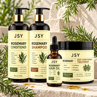 Kit de Soins Capillaires au Romarin et à la Biotine avec Shampoing, Après-Shampoing, Huile Capillaire et Conditionneur Intense pour des Cheveux Doux et Faciles à Coiffer Marque Privée