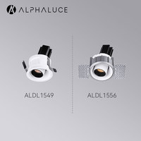 Spot LED encastrable Alphaluce réglable sans cadre 7W COB pour salon, design moderne, intensité variable, CRI 97 élevé