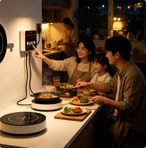 Abnehmbarer Runder Induktionskochfeld mit Touch-Drehknopf, Doppelsteuerung, 6000W, 220V, Haushaltskochherd - Product Image 3