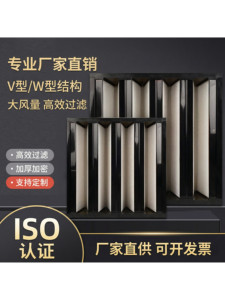 Cadre en fibre de verre de type W, <span class=keywords><strong>filtre</strong></span> plissé H10V à haut débit d'air, <span class=keywords><strong>filtre</strong></span> haute efficacité H13, précision de séparation de 99,99 % - Product Image 4