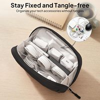 Étui de voyage pour appareils électroniques, organiseur de câbles souple avec plusieurs poches et boucle élastique pour stylo, sac à câbles anti-emmêlement pour les voyages et le bureau