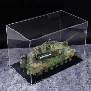 Factory Customized Acrylic Helmet Display Case With Black Base For Garage Kit Figure Toy Or Car Model Storage Showcase