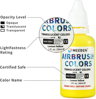 Ensemble de peinture aérographe MEEDEN, 60 couleurs, 30 ml, peinture acrylique de qualité supérieure, avec diluants, prêt à pulvériser, kit de peinture aérographe