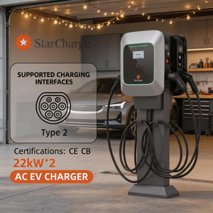 Compact Starcharge Saturn 44kW Dual Output AC Type 2 <b>Charger</b> 4G Wi-Fi Network for Workplace Parking Smart Ev Ac <b>Charger</b> Station - Product Image 1