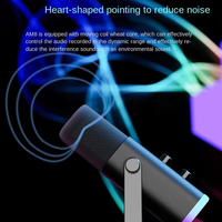 Microphone de jeu dynamique filaire AM8 avec éclairage RGB, fonction de sourdine à une touche, suppression du bruit, pour PC/PS4/5, streaming, enregistrement de podcasts
