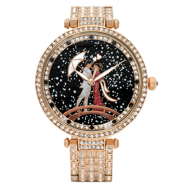 Full Stones Decoration Quartz Watch Luminous Index Fashion Women Watch