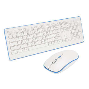 <span class=keywords><strong>Clavier</strong></span> et <span class=keywords><strong>souris</strong></span> <span class=keywords><strong>sans</strong></span> <span class=keywords><strong>fil</strong></span> blancs élégants avec <span class=keywords><strong>rétro</strong></span>éclairage RVB, vente en gros pour un usage domestique ou professionnel avec mode privé - Product Image 4