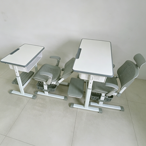 Muebles Escolares, Escritorio y Silla para Estudiantes, Reclinables y Ajustables, Juego de Escritorio y Silla Escolar con Reposapiés para Niños de Aula - Product Image 4