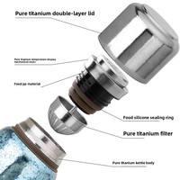 Tasse isotherme moderne en titane pur à aspiration magnétique, écologique, grande capacité 500 ml, avec accessoires en silicone et PP, pour bureau et maison