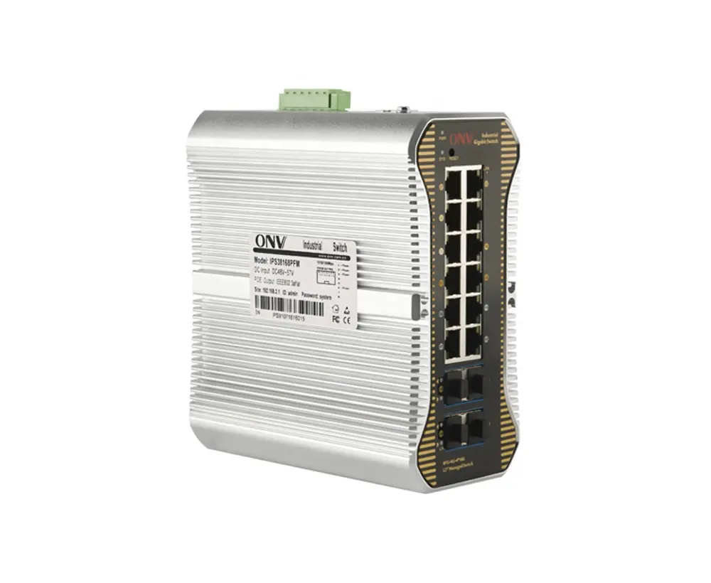 ONV L3 managed industrial ethernet switch 16 port 10G uplink SFP+ for outdoor security system