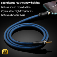 Câble audio stéréo HiFi 3,5 mm AUX OCC plaqué argent avec gaine en nylon pour connexion voiture, ordinateur, haut-parleur, ordinateur portable, casque – Mâle-Mâle