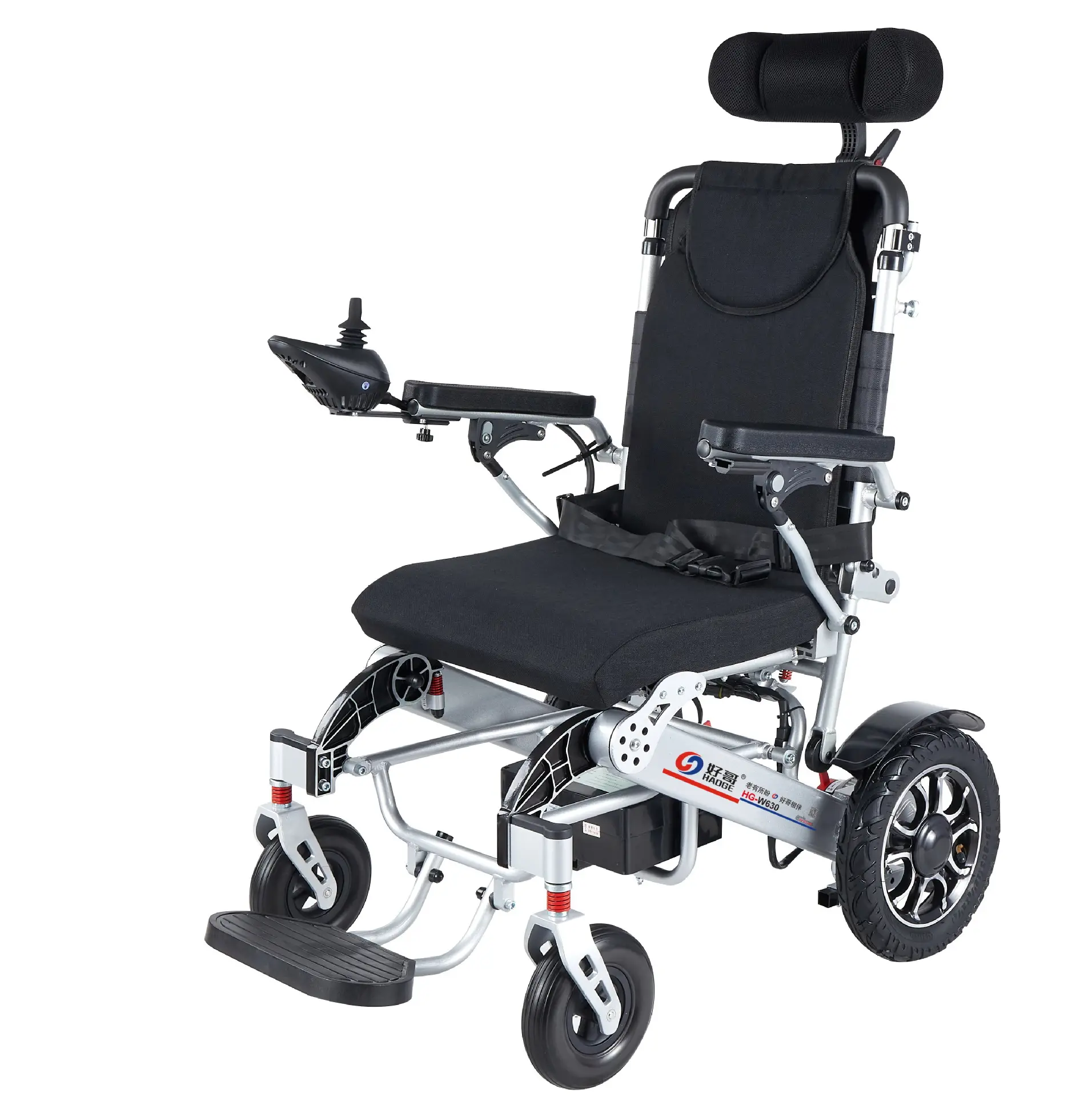 كرسي متحرك بمحرك ، كرسي متحرك كهربائي شديد التحمل ، مشاية كهربائية قابلة للطي مع كرسي متحرك