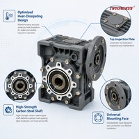 NMRV040 Rasio Gearbox Roda Gigi Cacing 50:1, Poros Keluaran 18mm, RV40 NMRV-040 Metal Gearheads Worm Gear Reducer untuk Motor Stepper Nema34