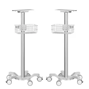 Chariot médical en alliage d'aluminium avec support d'évier inférieur Moniteur mobile Chariot d'hôpital pour les professionnels de la santé