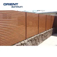 Panel de aluminio para valla de jardín, recubrimiento en polvo, madera, rejilla de garina