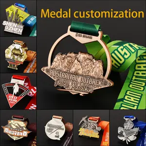 Médailles de Sport personnalisées or argent Bronze impression gratuite personnalisé Marathon Sport course Match métal