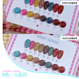 VERYGOOD Kit de Gel UV de Luxe 8 Couleurs Non Toxique Sans HEMA Sans TPO Longue Durée Séchage LED Emballage Bouteille pour Salon de Manucure - Product Image 4