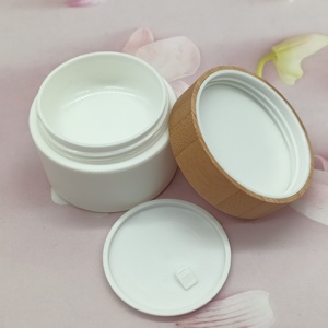 Pots cosmétiques de luxe personnalisés, écologiques, à double paroi, en PP blanc, imprimés en sérigraphie, vides, avec couvercle en bambou, 5-250g - Product Image 5