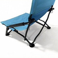 Fauteuil pliant d'extérieur en aluminium, siège portable, chaise de plage décontractée en tissu Oxford, chaise de camping pour tour en voiture, à pieds bas