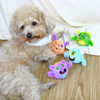 Jouet à lancer en peluche pour animaux de compagnie, balle à picots, monstre mignon aux grandes oreilles, durable, à mâcher, interactif, pour l'auto-entretenissement des chiens, anti-stress