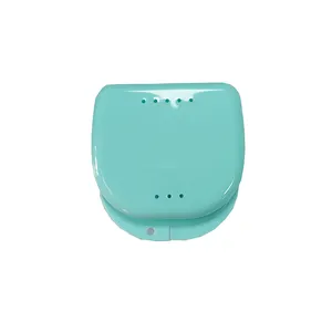 Boîte de retenue uv orthodontique en plastique coloré, boîte de rangement avec logo et miroir