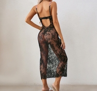Dropshipping Hot-selling Items Sexy Lace Slim Fitting Fleurs Bretelles pour vous faire paraître mince et jupe longue