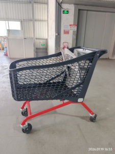 Carrito de Compras de Plástico de Alta Capacidad, 180 Litros, con Asiento para Niños, Color Rojo y Negro, para Supermercado - Product Image 3