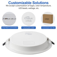Panneau lumineux LED rond COB DOB fin à surface plate 2x2 18w 24w 36w, éclairage de plafond LED, panneau lumineux LED
