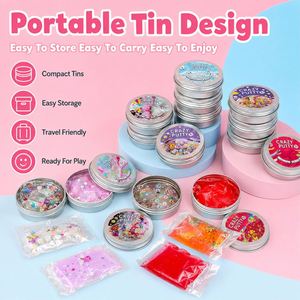 Fruit <b>Clear</b> Slime Putty Toy Scented <b>Jelly</b> Colorful Stretchy Soft Kids Birthday Favor Gift Shop Counter Mini Tin Box - Product Image 3