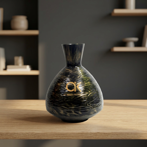 AK Brass Decorative metal rustic antique <b>black</b> golden copper metal <b>flower</b> <b>vase</b> for home decor indoor room - Product Image 2