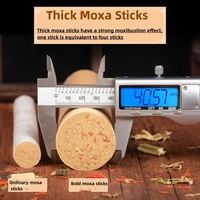 Bâton de moxibustion de grande taille de 4 cm, tube de moxibustion, herbes d'armoise pures, facile à éteindre, appareil de moxibustion