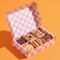 Boîte d'emballage en gros pour biscuits, boîte en papier pour biscuits et gâteaux avec séparateur, boîte en papier de qualité alimentaire pour pâtisseries et beignets