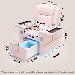 Moderne roze pedicurestoel luxe salonmeubilair voetenspa stoel voor beautysalon met massage pedicurestoel accessoires - Product Image 3