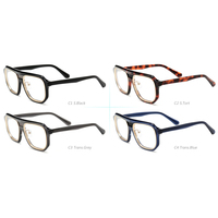 Lunettes 2026 à double pont de nez, monture carrée en acétate, optiques anti-lumière bleue, lunettes de mode, logo personnalisé