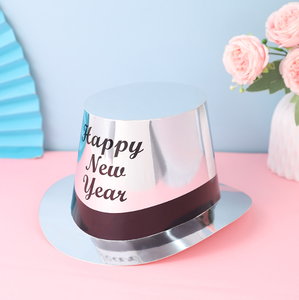 Cappello a Cilindro Nero con Stampa a Caldo per Decorazioni Festa di <span class=keywords><strong>Capodanno</strong></span>, Accessorio Fotografico per Carnevale e Feste di Fine Anno - Product Image 4