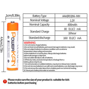 AAA 800mAh高容量<span class=keywords><strong>1.2V</strong></span> NiMH充電式デジタルカラオケマイク高電圧温度計! - Product Image 6